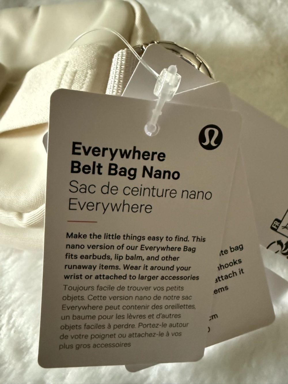 New Lululemon Light Ivory Everywhere Belt Bag Nano 4.1” x 1.4” x 3.2” nwt - Picture 7 of 8